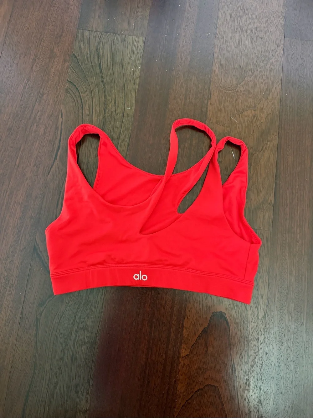 ALO Yoga Bright Red Double-Strap Sports Bra